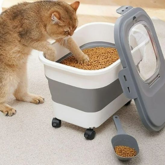 BOITE À CROQUETTES POUR CHAT | PLIABLE - Leschamour