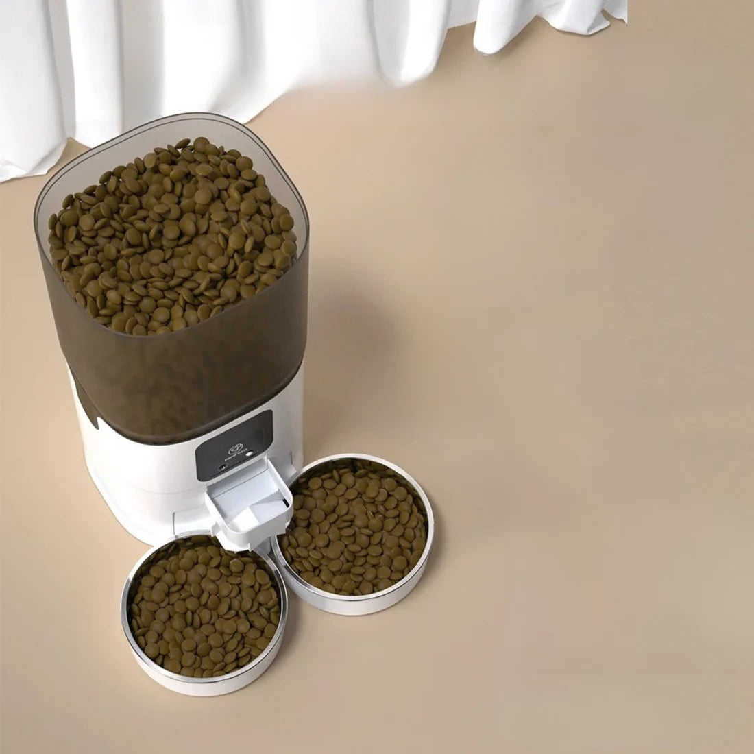 Distributeur croquettes chat programmable wifi 5L double bol