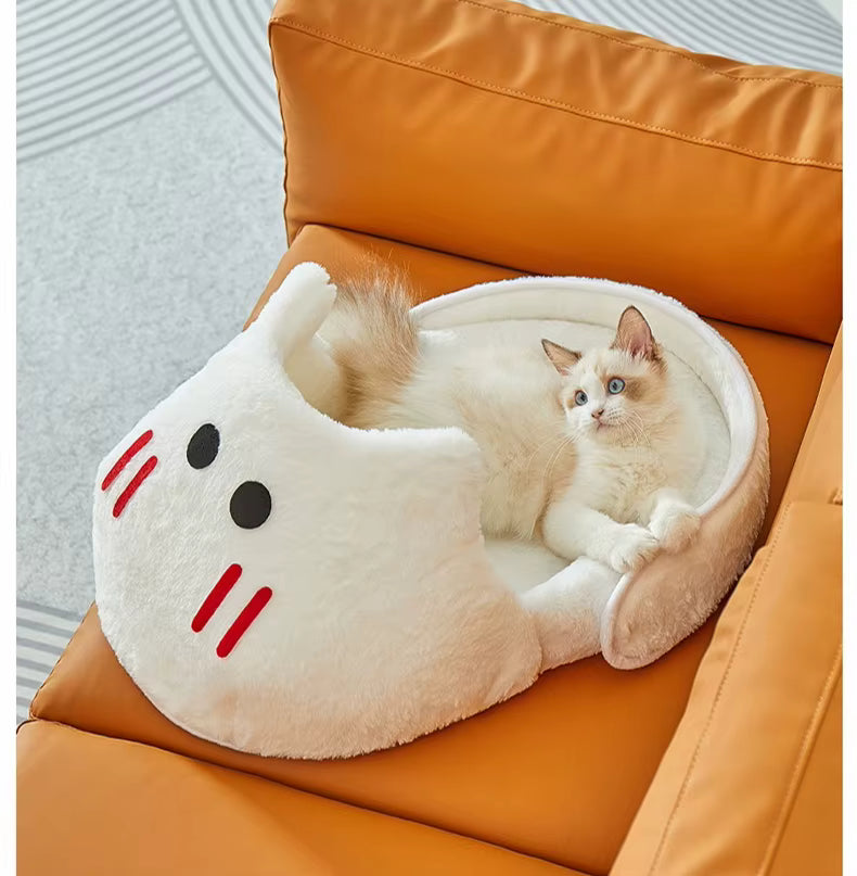 PANIER POUR CHAT ORIGINAL | CHAUSSON BLANC