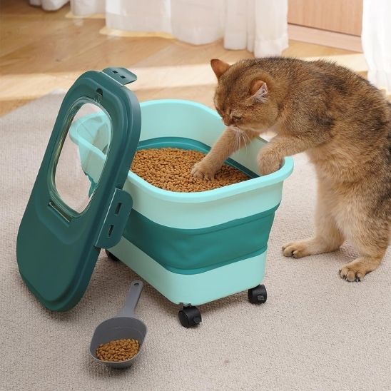 BOITE À CROQUETTES POUR CHAT | PLIABLE - Leschamour