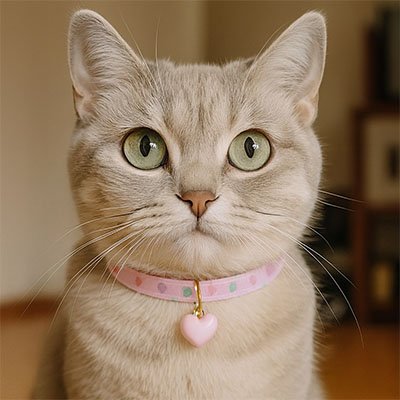 Collier anti etranglement pour chaton avec medaille cœur rose