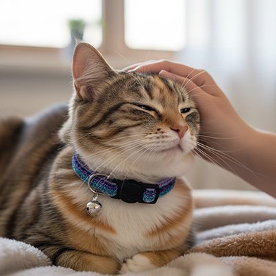 Collier pour chat anti étranglement violet