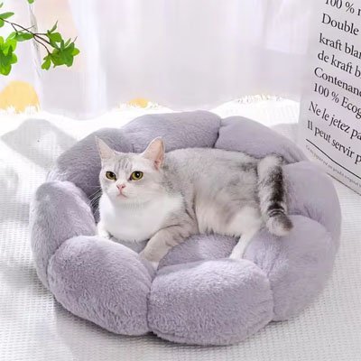 coussin-moelleux-pour-chat-gris