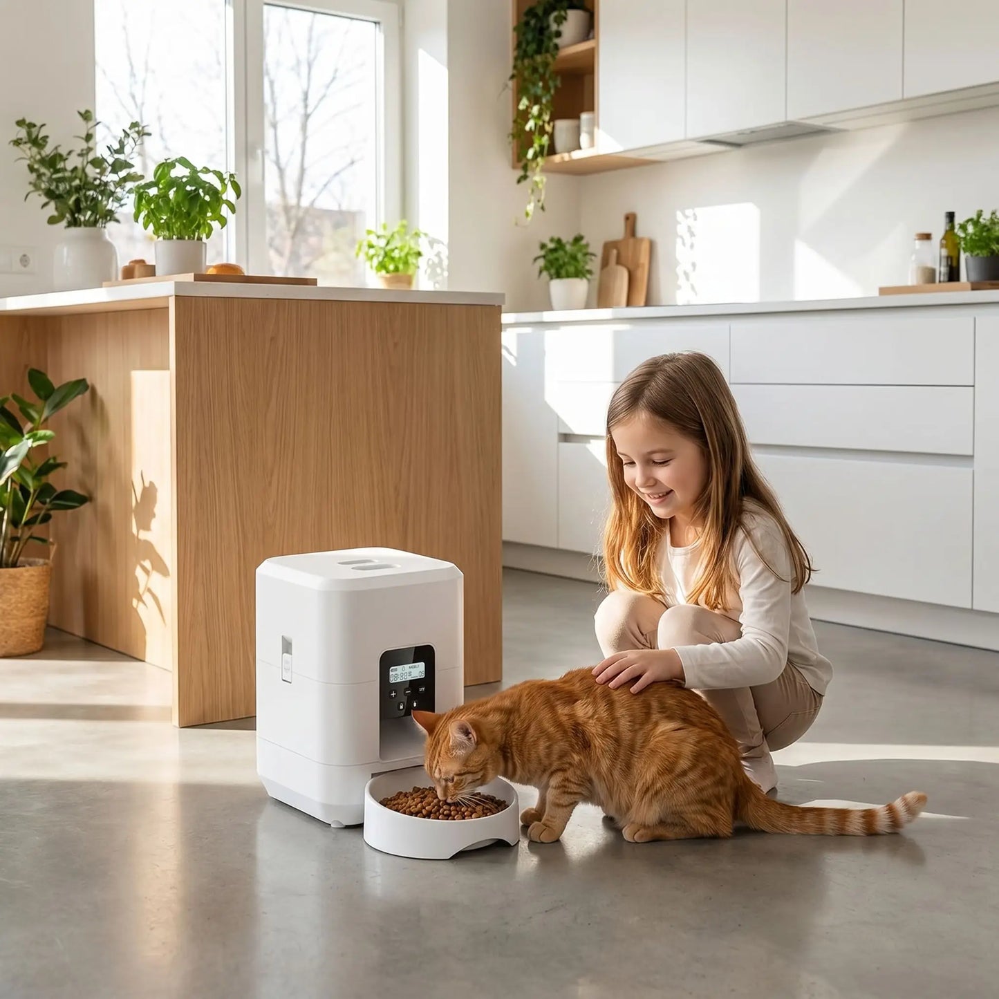 Distributeur automatique chat blanc programmable