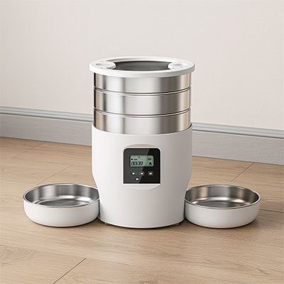 distributeur automatique croquette blanc