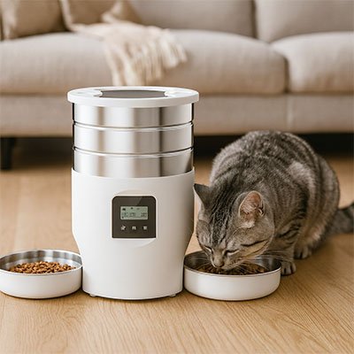 distributeur automatique croquette pour 2 chats