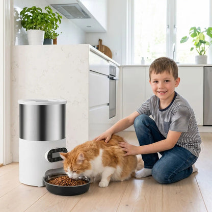 DISTRIBUTEUR AUTOMATIQUE CROQUETTES CHAT | 4.5 L - Leschamour