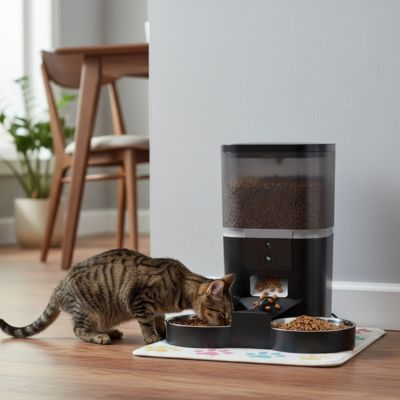 Distributeur croquette camera noir 4L wifi