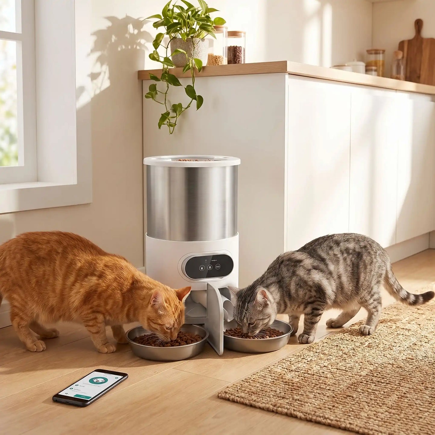 distributeur croquette chat connecté pour 2 chats 3L
