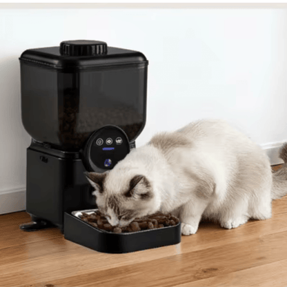 DISTRIBUTEUR CROQUETTES CHAT PROGRAMMABLE | RECHARGEABLE NOIR - Leschamour