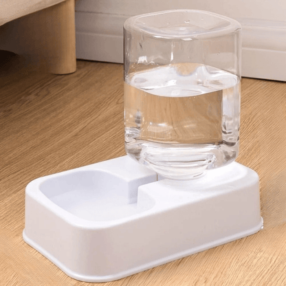 DISTRIBUTEUR CROQUETTES ET EAU CHAT | BLANC - Leschamour