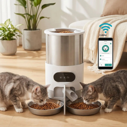distributeur de croquettes pour chat connecté pour 2 chats 4L