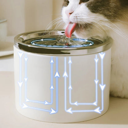 FONTAINE A EAU POUR CHAT CERAMIQUE | BLANCHE - Leschamour