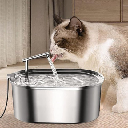 FONTAINE A EAU POUR CHAT | EN ACIER INOXYDABLE - Leschamour