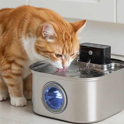 Fontaine a eau sans fil chat rechargeable