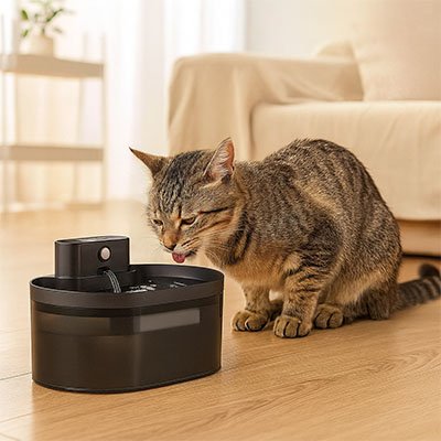 Fontaine chat sans fil rechargeable silencieuse