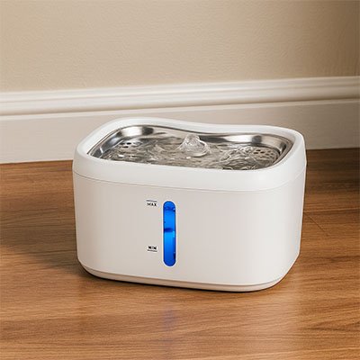Fontaine eau chat acier inoxydable