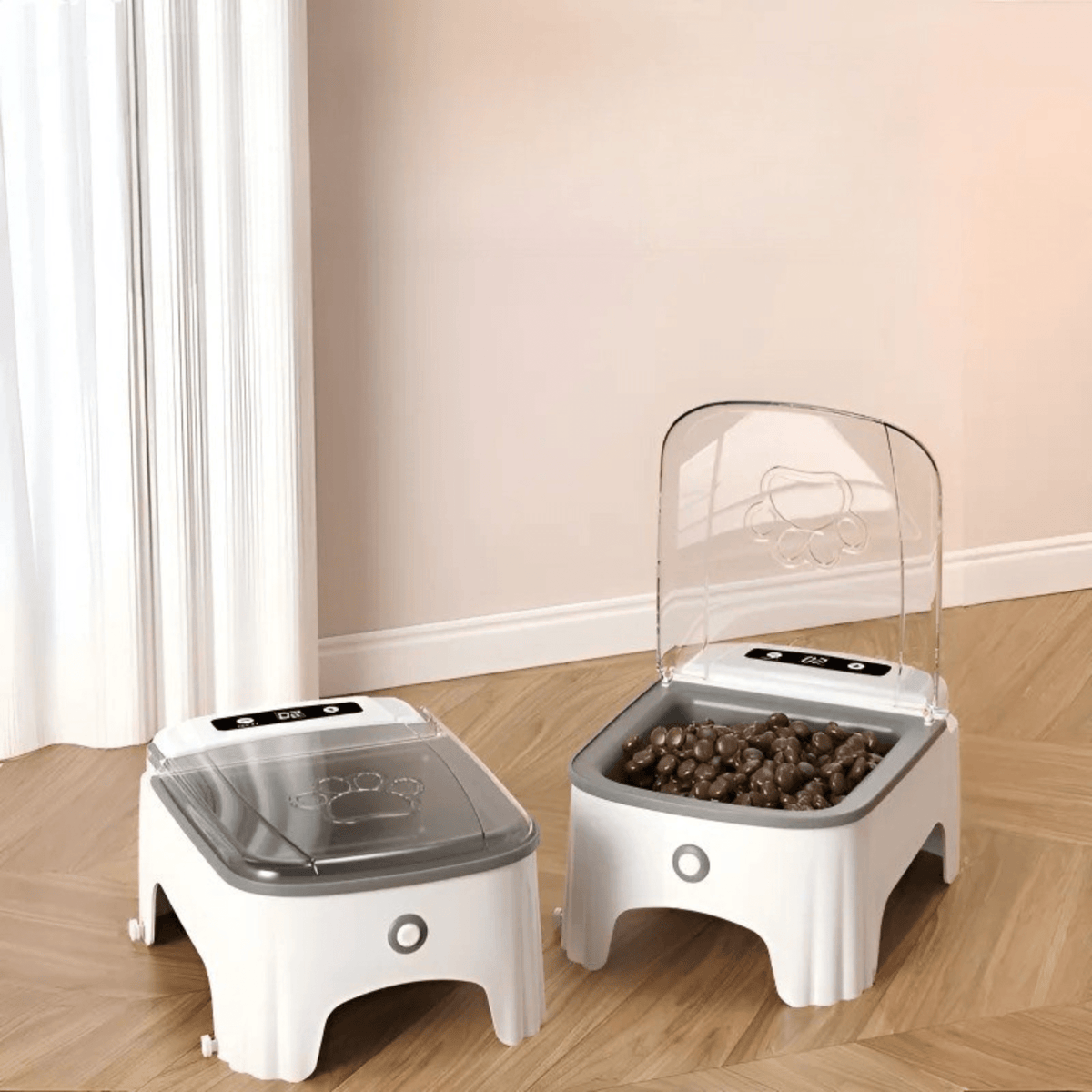 GAMELLE AUTOMATIQUE POUR CHAT | SURÉLEVÉE GRISE - Leschamour