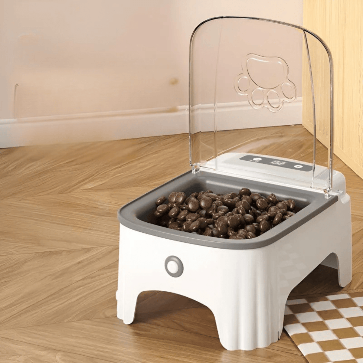 GAMELLE AUTOMATIQUE POUR CHAT | SURÉLEVÉE GRISE - Leschamour