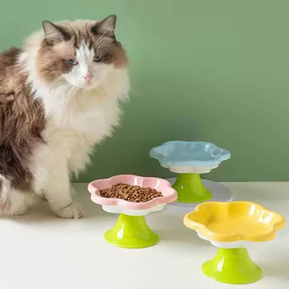 GAMELLE CÉRAMIQUE POUR CHAT | MOTIF FLORAL - Leschamour