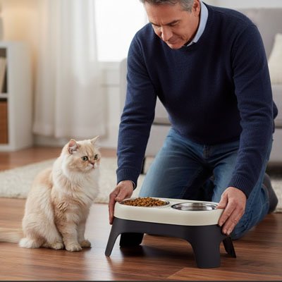 Gamelle Chat en hauteur ergonomique