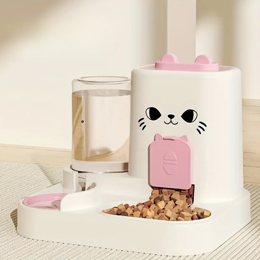 gamelle distributeur pour chat croquettes et eau
