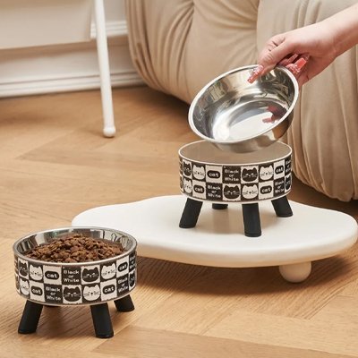 GAMELLE ERGONOMIQUE CHAT | EN ACIER INOXYDABLE - Leschamour