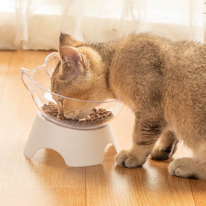 gamelle pour chat inclinée transparente
