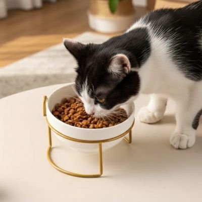 Gamelle surélevée chat en céramique