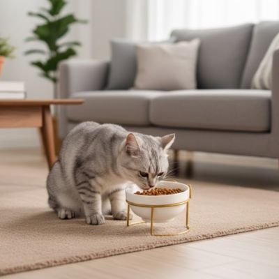 Gamelle surélevée chat ergonomique