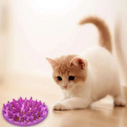 GAMELLES ANTI GLOUTON CHAT | VIOLETTE EN SILICONE - Leschamour
