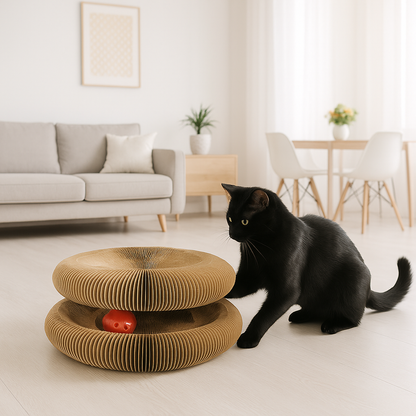 Chat qui griffe le griffoir carton GRIFFTOY