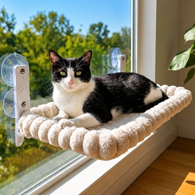 Hamac Chat fenetre en plein soleil