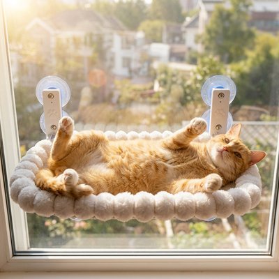 Hamac Chat fenetre rectangle