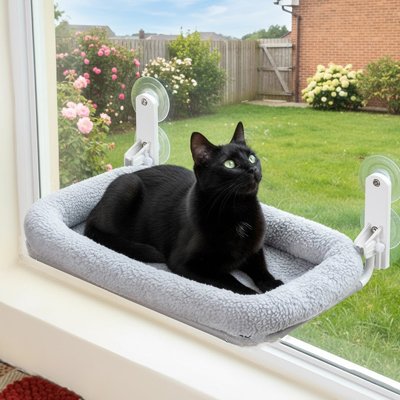 Hamac fenetre chat gris