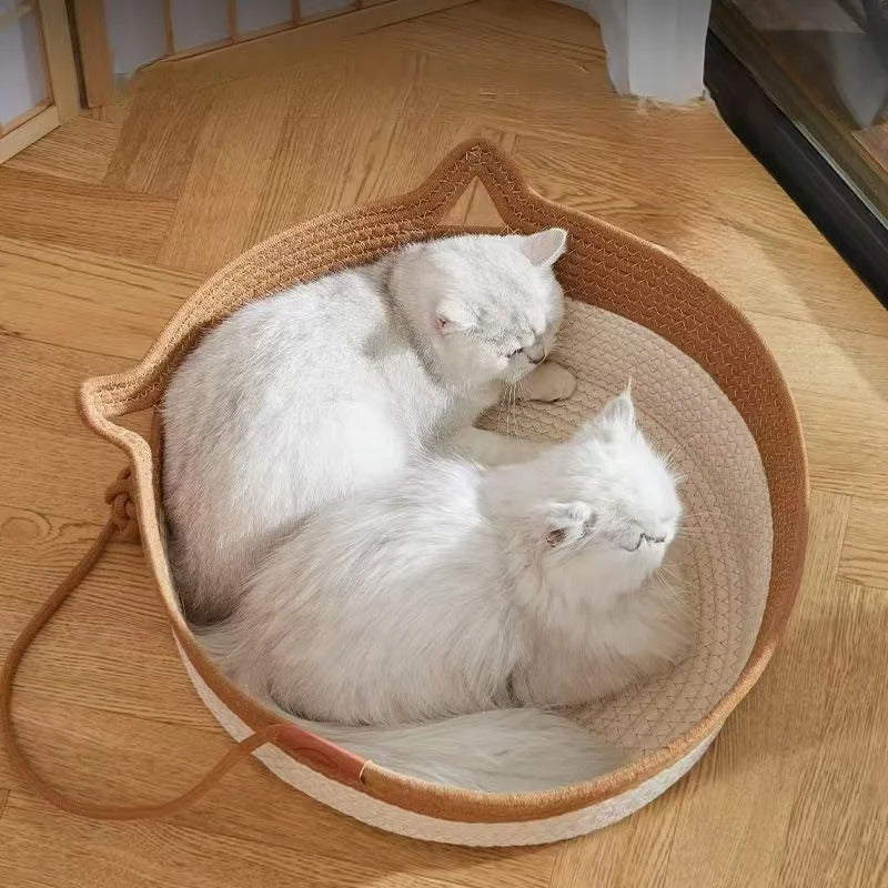 PANIER CHAT OSIER | ROTIN TISSÉ MAIN