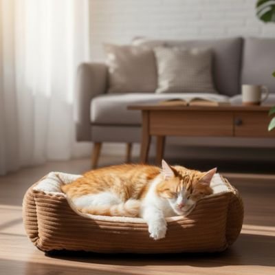 panier chat marron