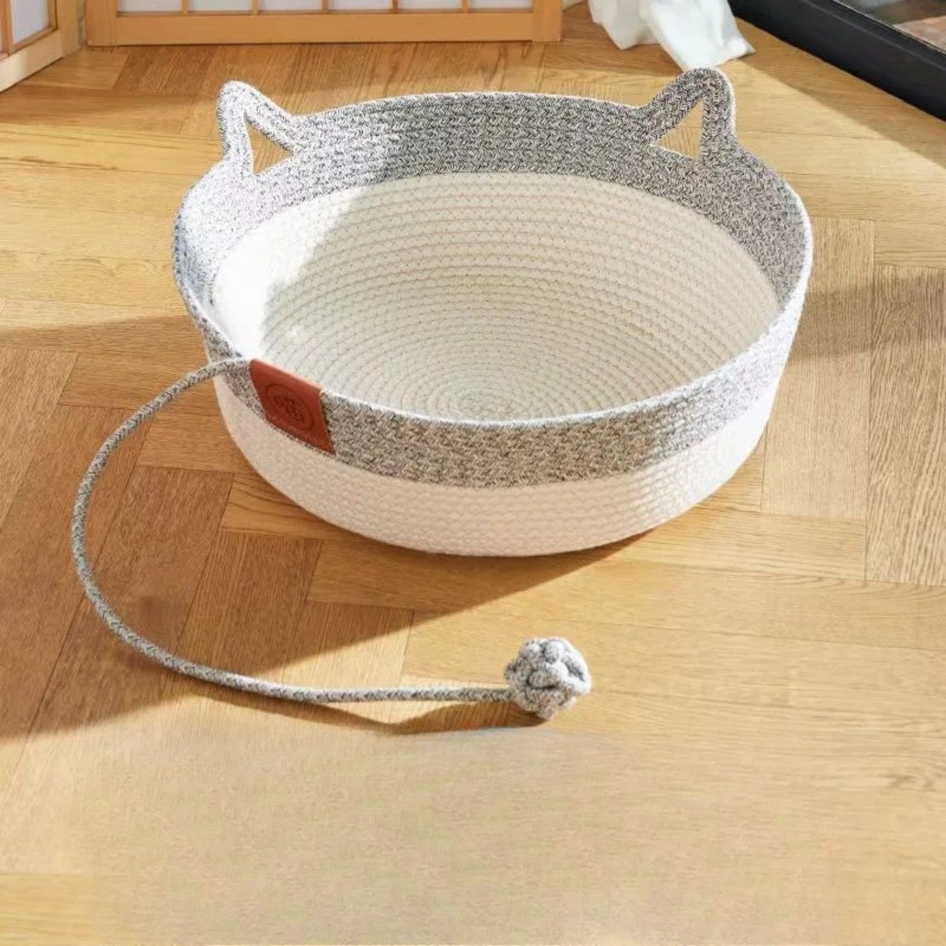 panier chat osier rotin