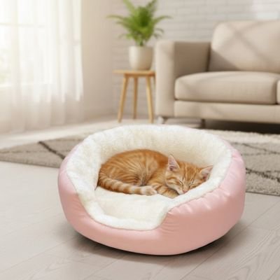 panier original chat moelleux rose