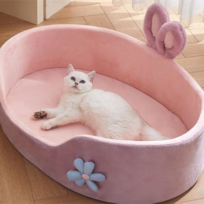 Panier original chat oreilles de lapin moelleux