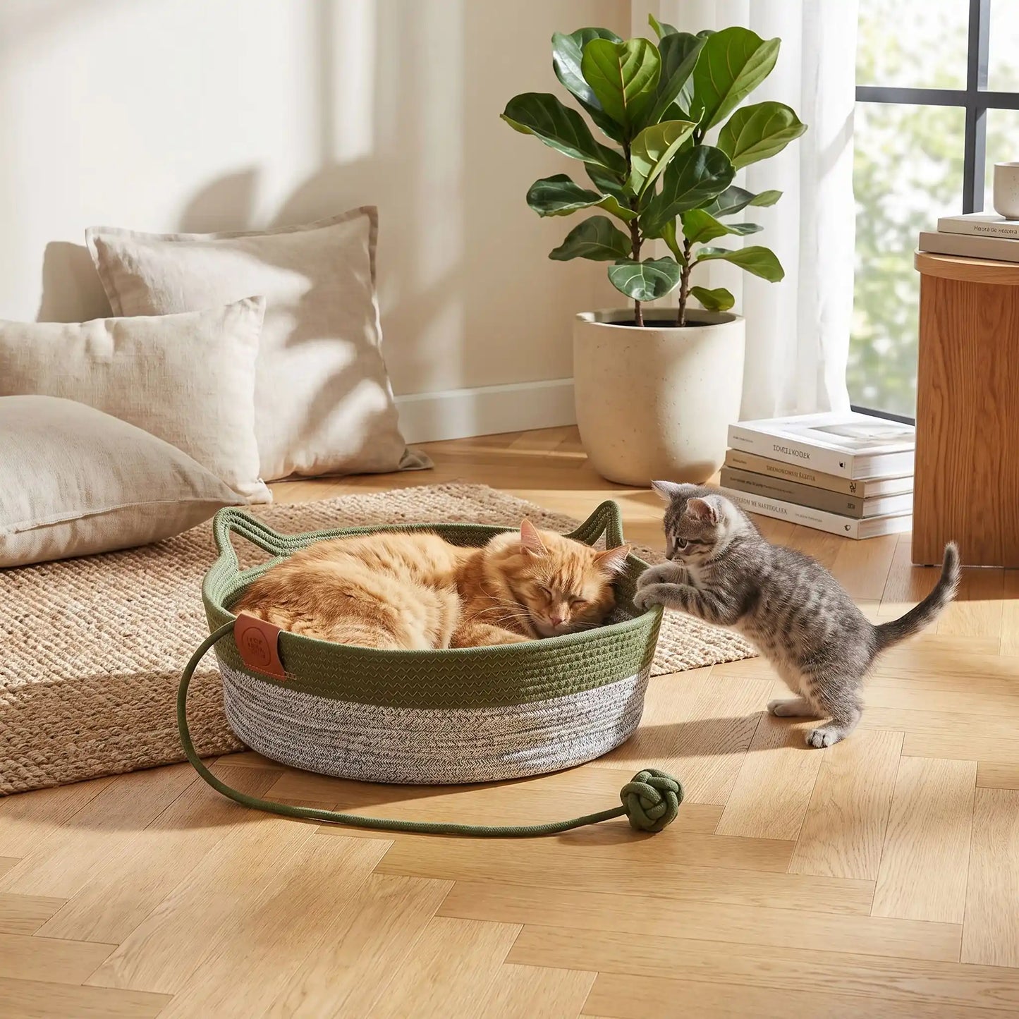 panier osier chat artisanal