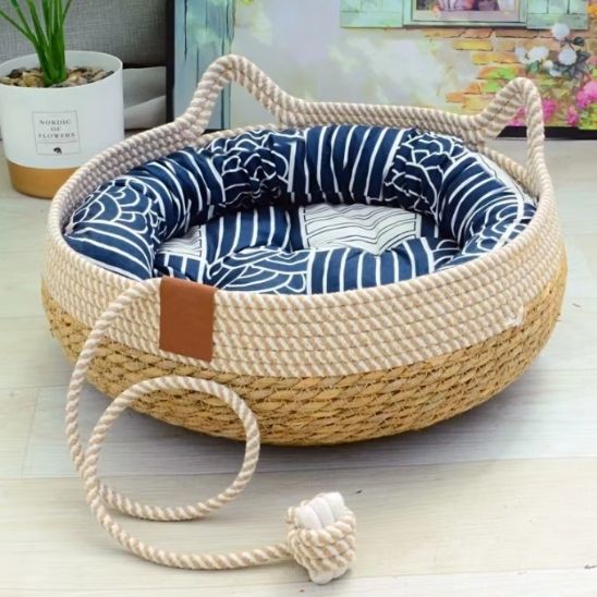 PANIER EN OSIER POUR CHAT  | ROTIN