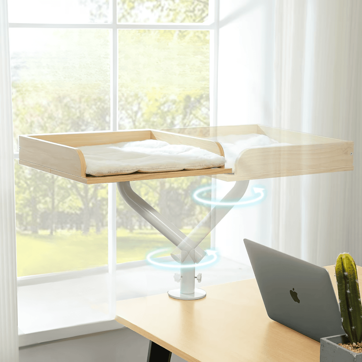 PANIER SUSPENDU POUR CHAT | ROTATIF EN BOIS - Leschamour