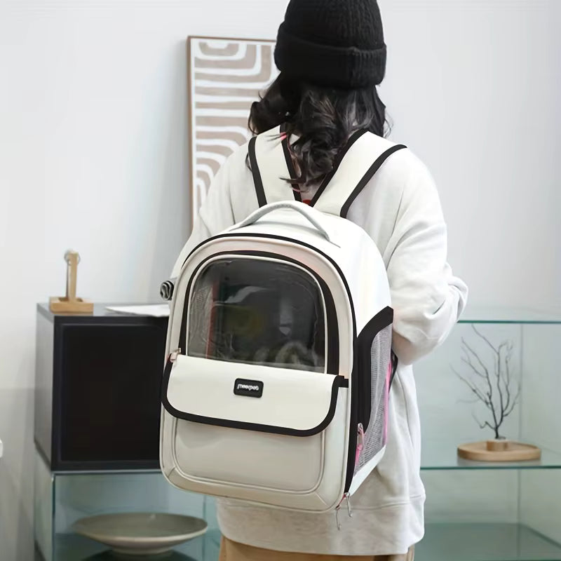 sac a dos chat transport transparent respirant