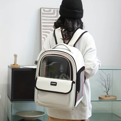 sac a dos chat transport transparent respirant