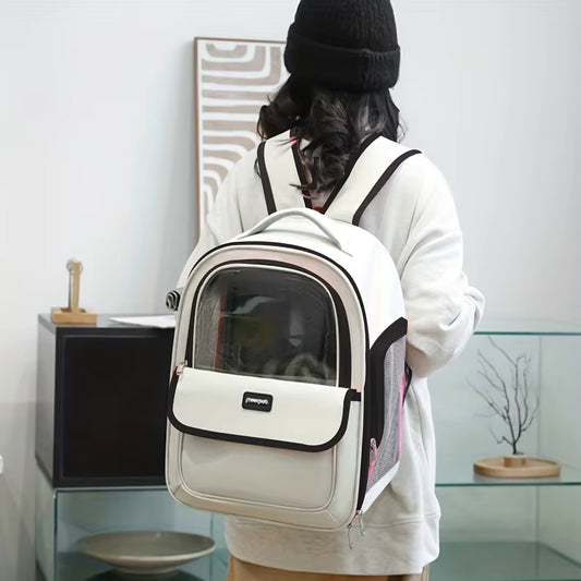 sac a dos chat transport transparent respirant