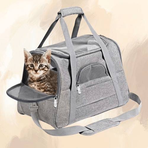 sac de voyage pour chat polyvalent gris
