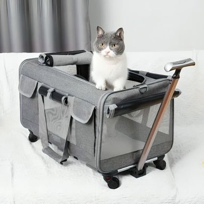 Sac transport chat xxl avec roulettes