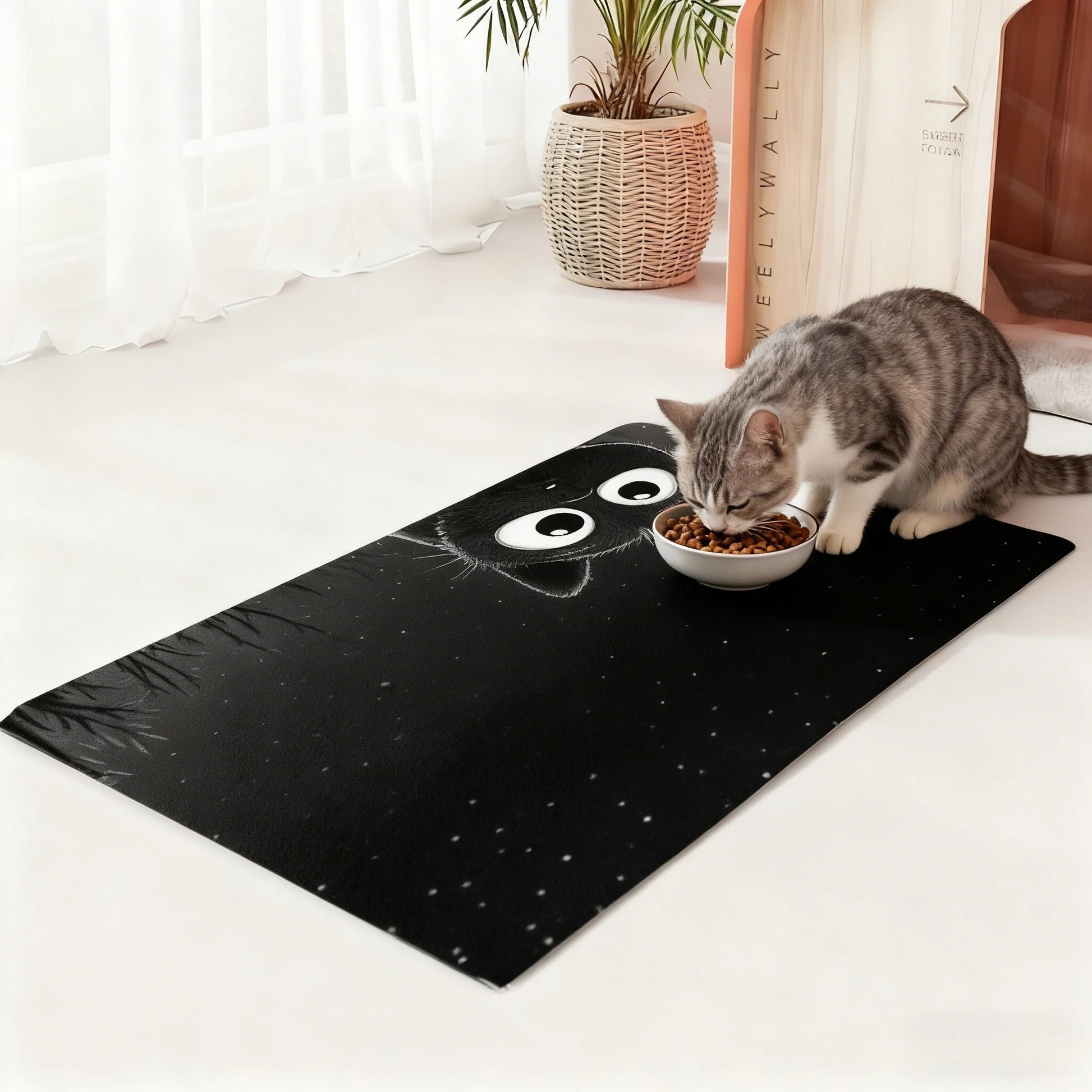 tapis de gamelle chat antidérapant imperméable