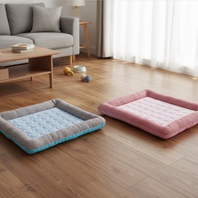 Tapis rafraichissant Chat rose et bleu